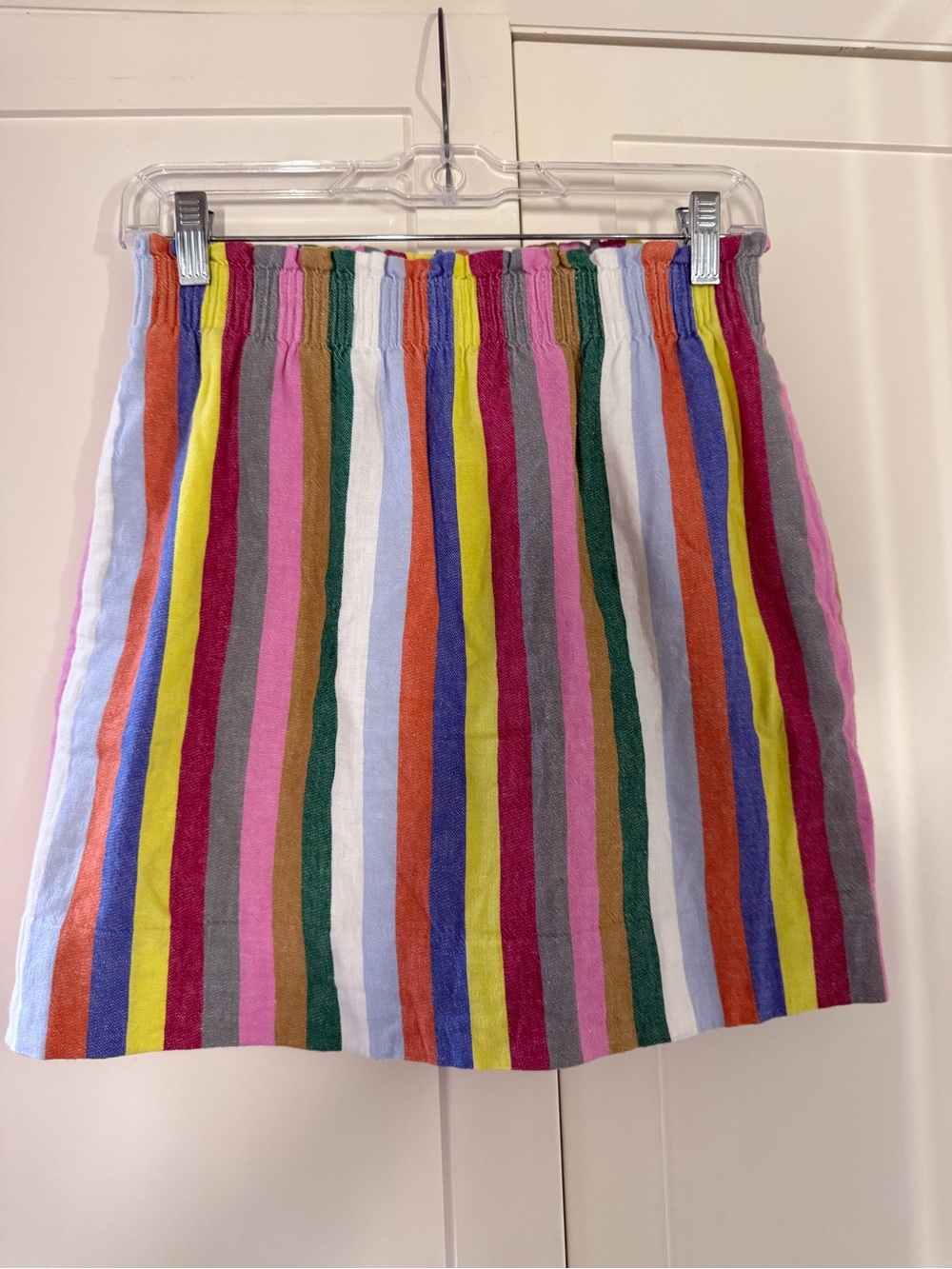 J Crew Multicolor Striped Elastic Waist Mini Skirt